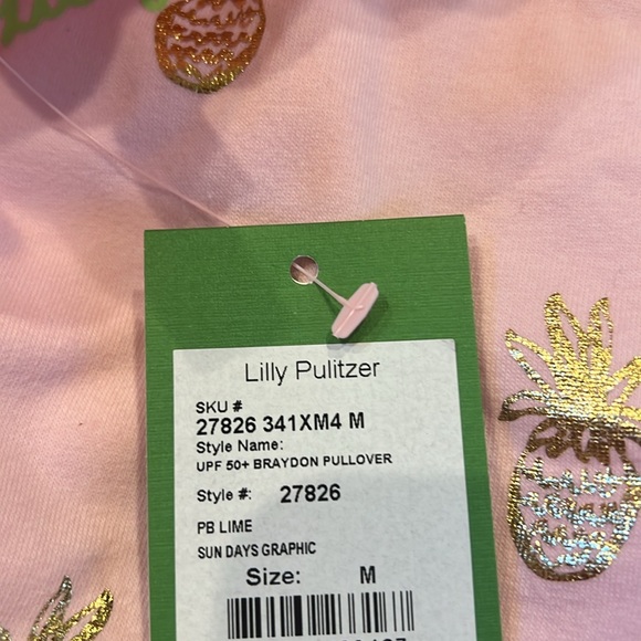 Lilly Pulitzer Braydon Pullover PB Lime Sun Days Graphic size medium NWT - Picture 7 of 7